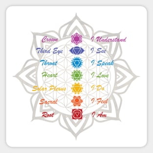 Lotus Mandala Chakra Healing Affirmation Sticker